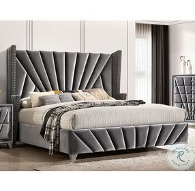 Carissa Gray California King Upholstered Panel Bed