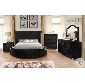 Delilah Black Upholstered Storage Panel Bedroom Set