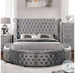 Delilah Grey California King Upholstered Storage Panel Bed