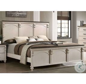 Agathon Antique White And Walnut Queen Panel Bed
