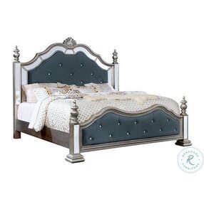 Azha Silver King Upholstered Poster Bed