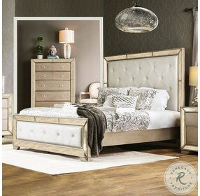 Loraine Champagne King Panel Bed
