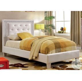 Lianne White Upholstered Full Platform Bed