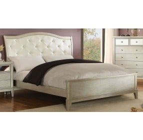Adeline Silver Cal. King Upholstered Panel Bed