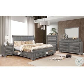 Brandt Gray Storage Sleigh Bedroom Set