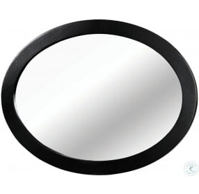 Lennart II Black Oval Mirror