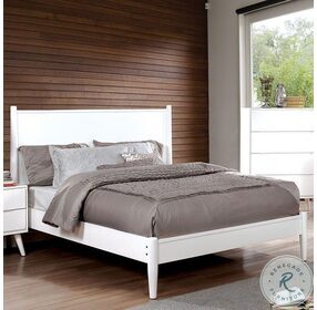 Lennart White Queen Panel Bed