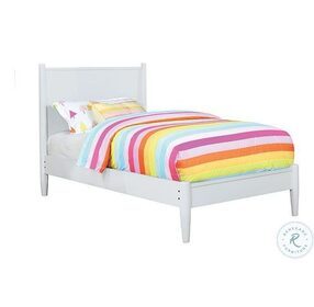 Lennart White Twin Panel Bed