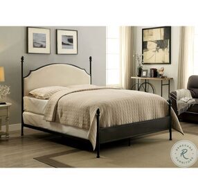 Sinead Gunmetal Twin Upholstered Poster Bed
