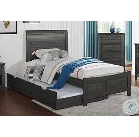 Brogan Gray Full Panel Bed With Trudle