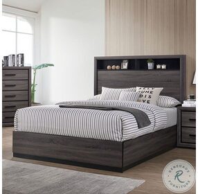 Conwy Gray King Storage Panel Bed