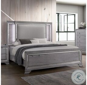 Alanis Light Gray Queen Upholstered Panel Bed