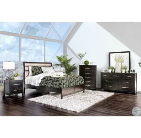 Berenice Espresso Upholstered Sleigh Bedroom Set