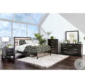 Berenice Espresso Upholstered Sleigh Bedroom Set