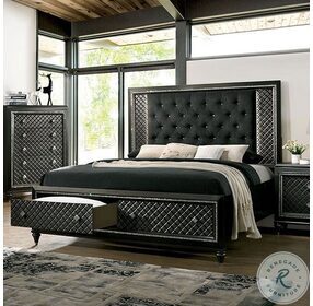 Demetria Gray California King Upholstered Panel Bed