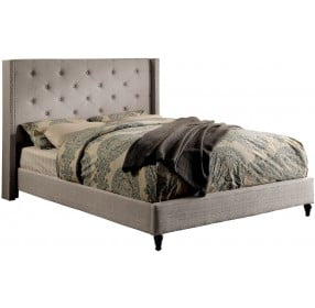 Anabelle Warm Gray Full Upholstered Platform Bed