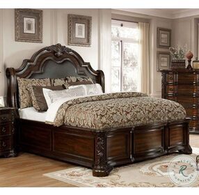 Niketas Brown Cherry And Espresso King Panel Bed