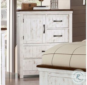 Alyson Distressed White and Walnut Chest