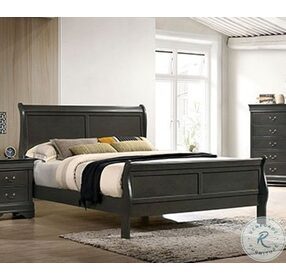 Louis Philippe Gray Twin Sleigh Bed