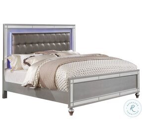 Brachium Silver Queen Upholstered Panel Bed
