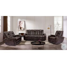 Abrielle Dark Brown Dual Power Reclining Living Room Set