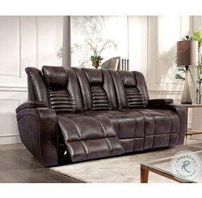 Abrielle Dark Brown Dual Power Reclining Sofa