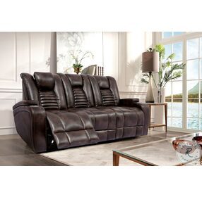 Abrielle Dark Brown Dual Power Reclining Sofa
