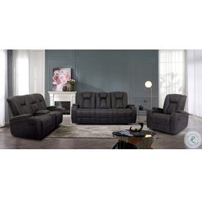 Amirah Dark Gray Glider Living Room Set With Drop Down Table
