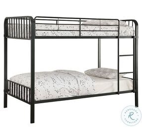 Clement Black Twin Over Twin Bunk Bed