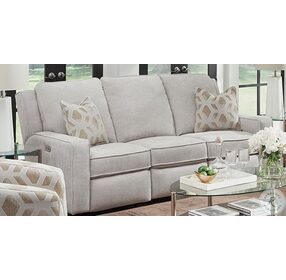 City Limits Oyster 87" Reclining Sofa with Power Headrest