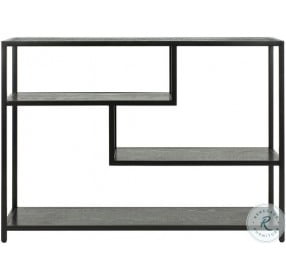 Reese Black And Matte Black Geometric Console Table