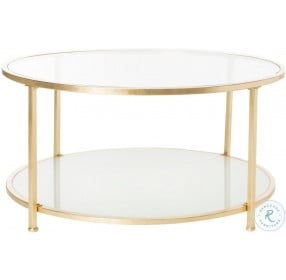 Ivy Glass And Gold Foil 2 Tier Round Cocktail Table