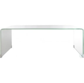 Crysta Clear And White Ombre Glass Cocktail Table