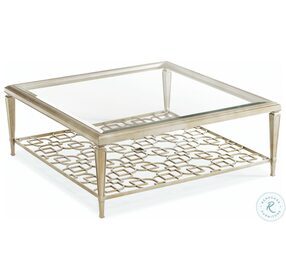 Sociables Taupe Silver Leaf Square Coffee Table