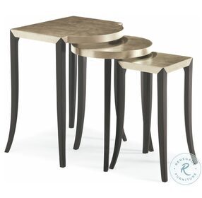 Out And About Silver Leaf And Ebony Nesting Tables Set Of 3