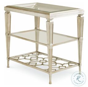 Social Connections Taupe Silver Leaf 18" Side Table