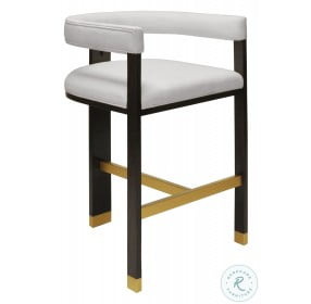 Connery Dark Espresso And White Linen Accent Bar Stool