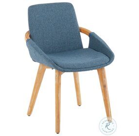 Cosmo Blue Fabric And Natural Bamboo Chair