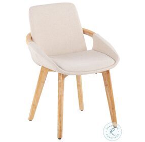 Cosmo Cream Fabric And Natural Bamboo Chair