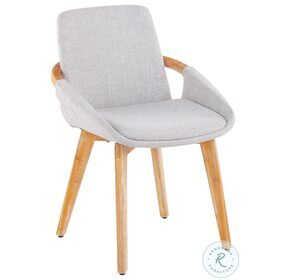 Cosmo Light Grey Noise Fabric And Natural Bamboo Chair
