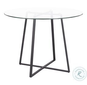 Cosmo Black Metal And Clear Tempered Glass Top Dining Table