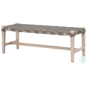 Costa Dove Flat Rope And Gray Teak Outdoor Bench