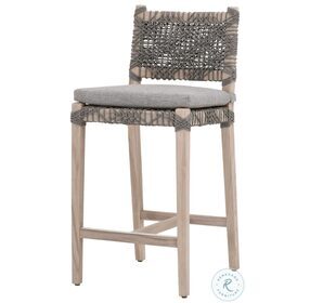 Costa Dove Flat Rope And Gray Teak Outdoor Counter Height Stool