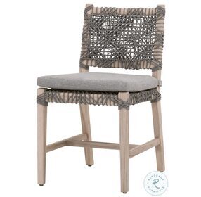 Costa Dove Flat Rope And Gray Teak Outdoor Dining Chair Set of 2