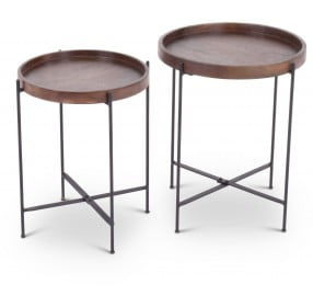 Capri Brown And Matte Accent Tables Set Of 2