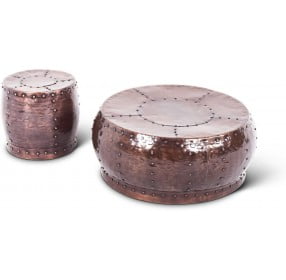 Cooper Hammered Copper Occasional Table Set