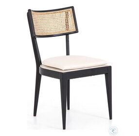 Britt Savile Flax & Brushed Ebony Cane Dining Chair