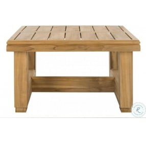 Montford Teak And Beige Outdoor End Table