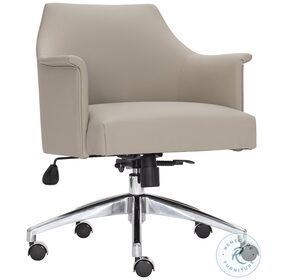 Tiemann Beige And Polished Stainless Steel Office Chair