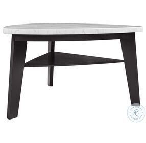 Carrara White Marble And Ebony Counter Height Dining Table